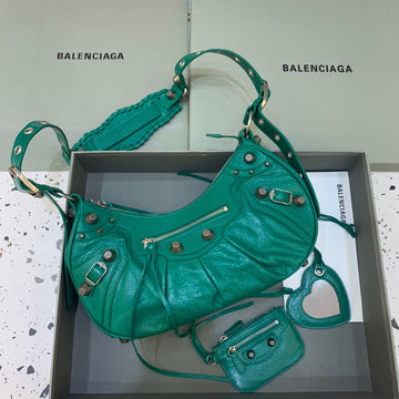 Top Quality Le Cagole XS Shoulder Bag In Dark Green, For Women,  Bags 13in/33cm