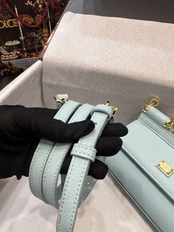 Top Quality Small Sicily Bag In Dauphine Azure For Women 7.5in/19cm Top Quality
