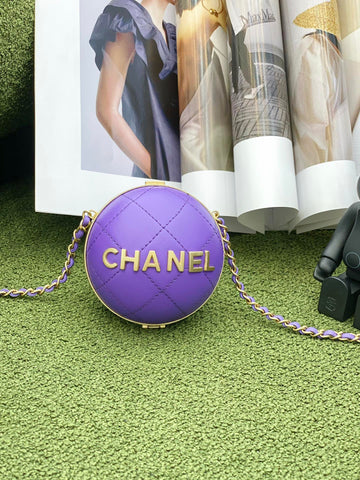 CHL Ball Bag Purple and Gold Chain Bag For Women 23.5cm/95in