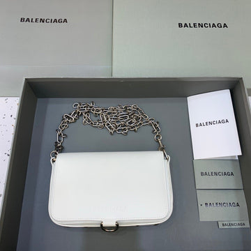 Top Quality Bondage Wallet With Chain White, For Women,  Bags 8in/20cm