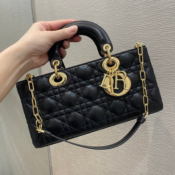 Top Quality Lady D-Joy Bag Black Cannage, Black Handbags, 26cm CD M0540ONGE_M900