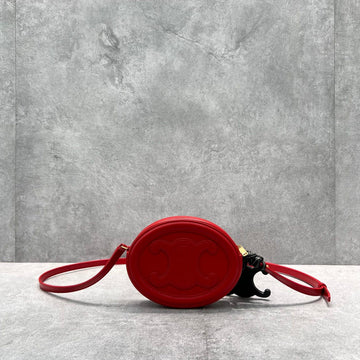 Top Quality Crossbody Oval Purse Cuir Triomphe Red For Women 6in/16cmÃÂ 