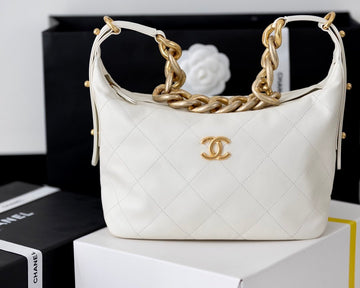 CHLMeTop Qualityum Hobo Bag White For Women 11in/28cm