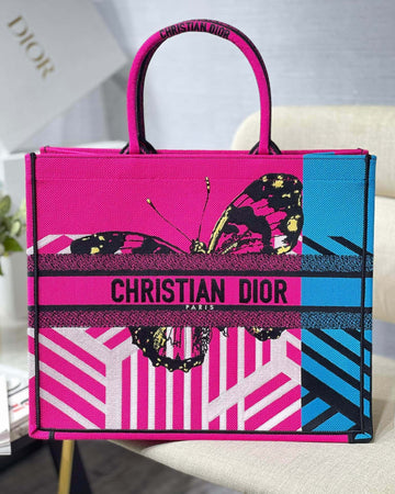 Top Quality Large Book Tote Pink And Blue, For Women, WomenÂs Handbags 16.5in/42cm CD