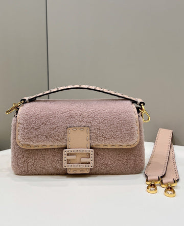 Top QualityTop Quality Baguette Pink Sheepskin Bag For Woman 27cm/10.5in 8BR600AH96F1F7N