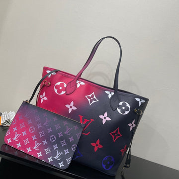 Top Quality Neverfull MM Tote Bag Monogram Canvas Midnight Fuchsia For Women,  Shoulder Bags 12.2in/31cm Top Quality M20511
