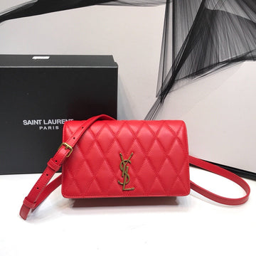 YSSL Angie Patent Handbag Red For Women 8in/22cm YSL