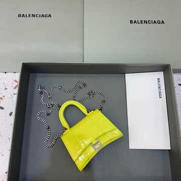 Top Quality Hourglass Mini Handbag With Chain In Yellow, For Women,  Bags 4.7in/12cm