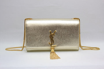 YSSL Kate Chain Wallet With Tassel Yellow Copper For Women 10in/26cm YSL