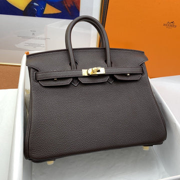Top Quality Birkin Nata Swift Dark Brown For Women Gold Toned Hardware 10in/25cm