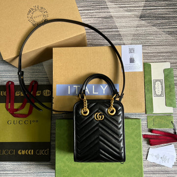 gg Marmont Matelasse Mini Bag Black For Women, Women’s Bags 7.5in/19cm gg â696123 DTDHT 1000