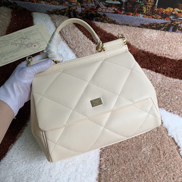 Top Quality Medium Sicily Bag In Quilted White For Women 10.2in/26cm Top Quality Top Quality6002AW59180002