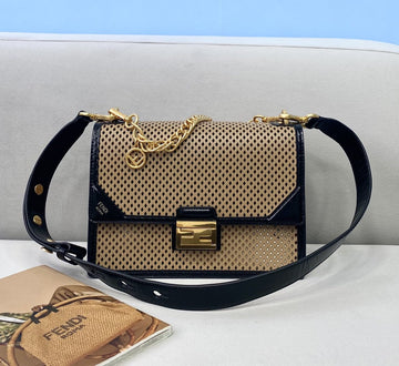 FI MeTop Qualityum Kan U Black and Brown Bag For Woman 25cm/10in