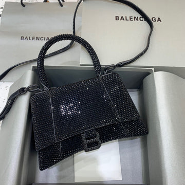 Top Quality Hourglass XS Handbag In Black, For Women,  Bags 7.4in/19cm 59283328D071071