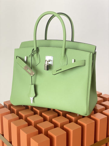 Top Quality Birkin Nata Swift Green For Women SiTop Qualityer Toned Hardware 11.8in/30cm