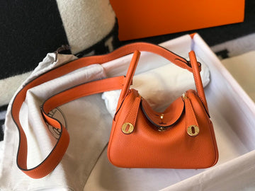 Top Quality Lindy Mini Feu Color Togo Bag With Gold Hardware For Women, WomenÃ¢ÂÂs Handbags, Shoulder And Crossbody Bags 7.5in/19cm