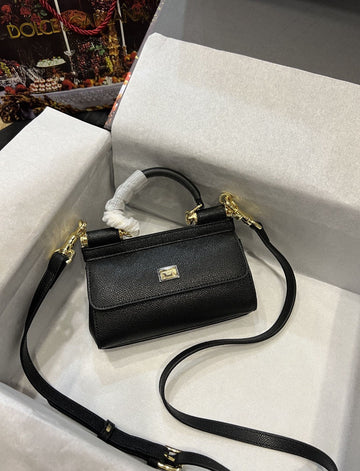 Top Quality Small Sicily Bag In Dauphine Black For Women 7.5in/19cm Top Quality Top Quality7116A100180999