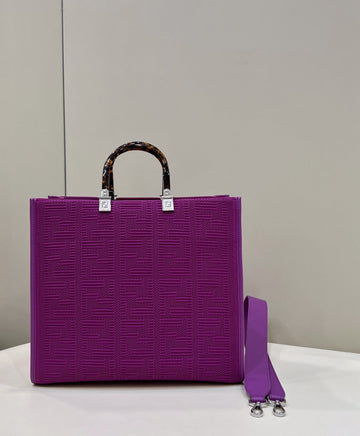 FI Sunshine MeTop Qualityum Purple FF fabric shopper Bag For Woman 31cm/12in 8BH386AHWCF037T