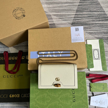 gg Diana Mini Bag With Bamboo White For Women, Women’s Bags 7.5in/19cm ggÂ 