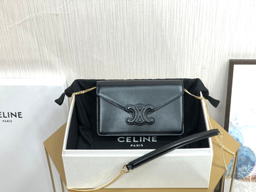 Top Quality Wallet On Chain Triomphe Black For Women 7in/19cm ÃÂ 10J733DPV.38NO