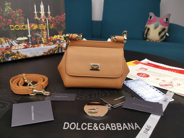 Top Quality Small Sicily Bag In Dauphine Brown For Women 7.5in/19cm Top Quality
