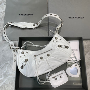 Top Quality Le Cagole XS Shoulder Bag In White, For Women,  Bags 13in/33cm