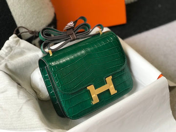 Top Quality Mini ConstanTop Quality Bag Green For Women Gold Color Hardware 7.1in/18cm