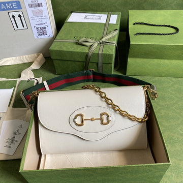 gg Horsebit 1955 Small Bag White For Women 10in/26cm gg â677286 18YSX 9068