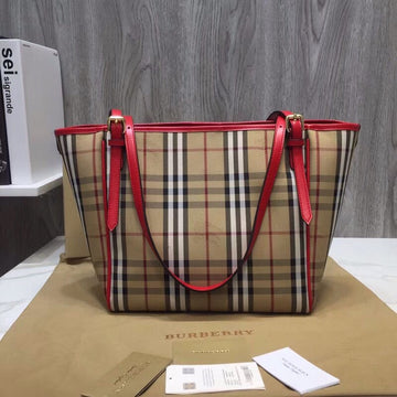 Top Quality The Small Canter Horseferry Check Tote Red For Women, WomenÃ¢ÂÂs Bags 11.6in/29.5cm