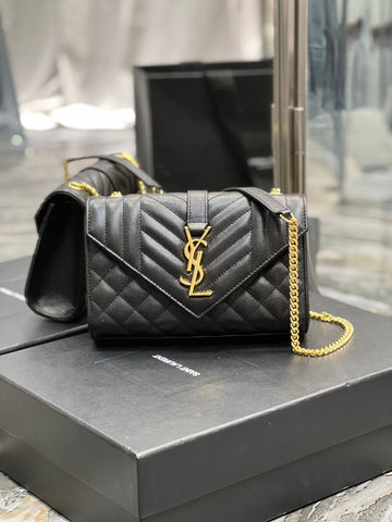 YSSL Small Bag Black In Mix Matelasse For Women 8in/21cm YSL 600195BOW911000