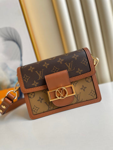 Top Quality Mini Dauphine Monogram And Monogram Reverse Canvas By Nicolas GhesquiÃ¨re For Spring-Summer, For Women  Shoulder Bags 20cm Top Quality M45959
