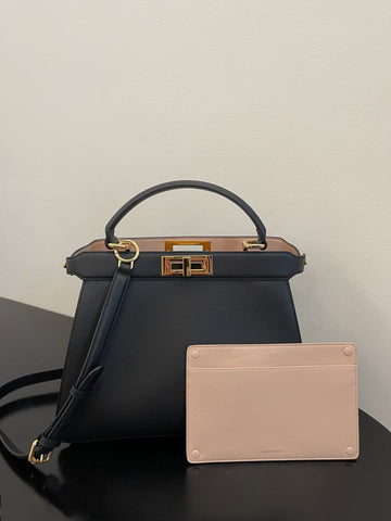 Top QualityTop Quality Peekaboo ISeeU Petite Black Small Bag For Woman 20cm/8in