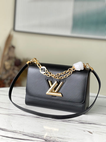 Top Quality Twist MM Monogram Flower Black For Women,  Shoulder And Crossbody Bags 9.1in/23cm Top Quality M59402