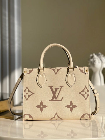 Top Quality Onthego PM Monogram Empreinte Tourterelle Grey/Beige For Women,  Shoulder And Crossbody Bags 9.8in/25cm Top Quality M45654