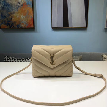 Top Quality Loulou Mini Shoulder Bag Beige For Women 7in/18cm YSL