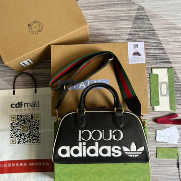 gg x Adidas Mini Duffle Bag Black For Women, Women’s Bags 12in/32cm gg 702397 U3ZCT 8726