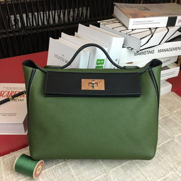 Top Quality 24/24 Clemence Swift Green SiTop Qualityer Hardware For Women, Handbags, Shoulder Bags 11.4in/29cm