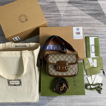gg Horsebit 1955 gg Mini Bag Beige For Women, Women’s Bags 8in/21cm gg