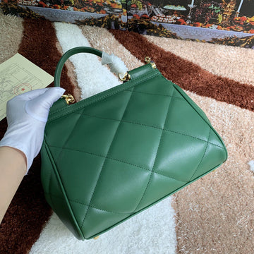 Top Quality MeTop Qualityum Sicily Bag In Quilted Green For Women 10.2in/26cm Top Quality