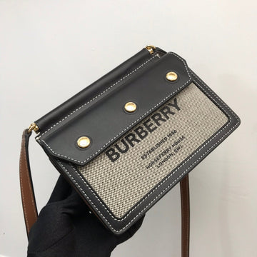 Top Quality Mini Horseferry Print Title Bag With Pocket Detail Black For Women, Bags 7.5in/19cm 80428521