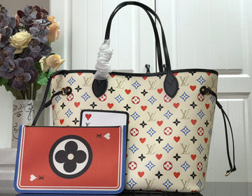 Top Quality Neverfull MM Game On Tote Bag Monogram Canvas White By Nicolas Ghesquiere For Women, WomenÂs Handbags, Shoulder Bags 12.2in/31cm Top Quality M57462