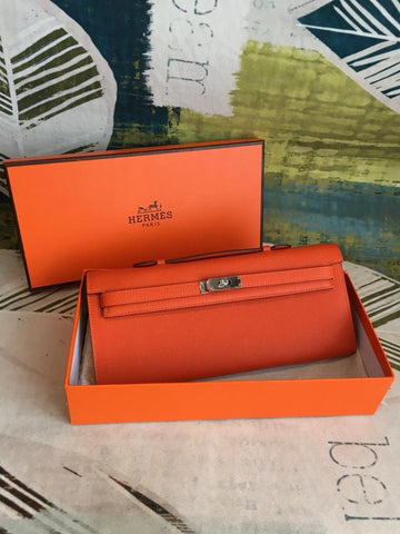 Top Quality Kelly Wallet To Go Woc Epsom Orange For Women, Wallet 12.2in/31cm