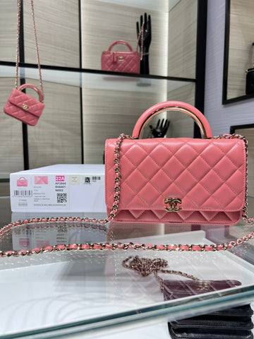 CHLWOC 19 Chain Wallet Bag Gold Hardware PiNike For Women Handbags, Shoulder Bags 7.5in/19cm