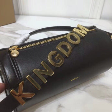 Top Quality The Kingdom Motif Barrel Bag In Black For Women, Bags 8.3in/21cm