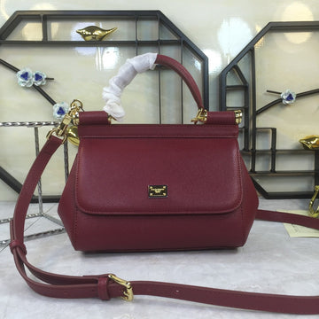 Top Quality MeTop Qualityum Sicily Handbag In Dauphine Burgundy For Women 10.2in/26cm Top Quality Top Quality4347A10018M073