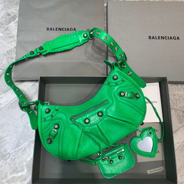 Top Quality Le Cagole XS Shoulder Bag In Green, For Women,  Bags 13in/33cm