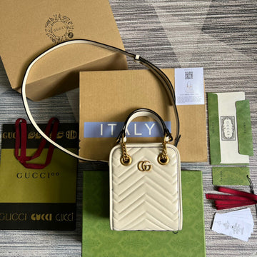 gg Marmont Matelasse Mini Bag White For Women, Women’s Bags 7.5in/19cm gg â696123 DTDHT 9022