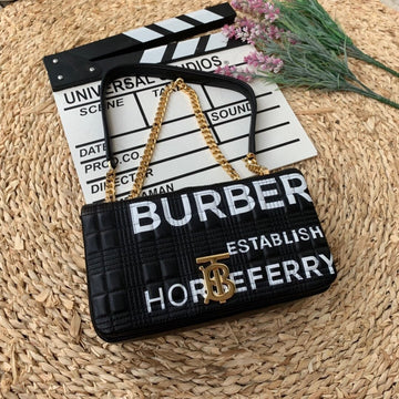 Top Quality Horseferry Print Quilted Small Lola Bag Monogram Black For Women, Bags 9in/23cm