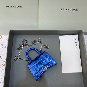 Top Quality Hourglass Mini Handbag With Chain In Light Blue, For Women,  Bags 4.7in/12cm
