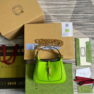 gg Jackie 1961 Lizard Mini Bag Yellow For Women, Women’s Bags 7.5in/19cm gg â